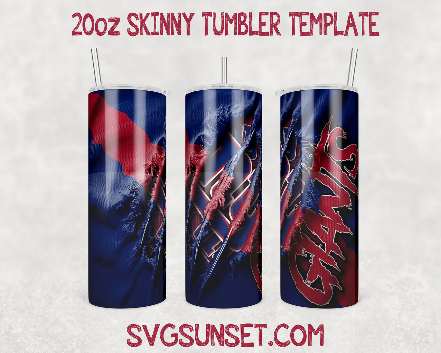 New York Giants Fabric Ripped Claw Tumbler Wrap PNG,New York Giants Tumbler Wrap