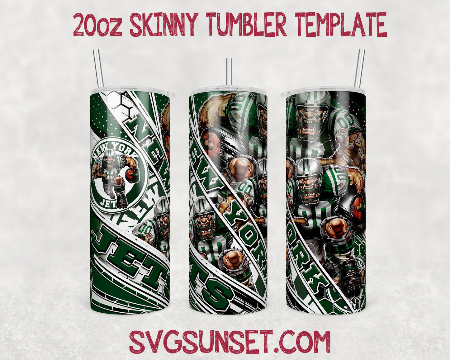 New York Jets Mascot Tumbler Wrap PNG, New York Jets Tumbler Wrap