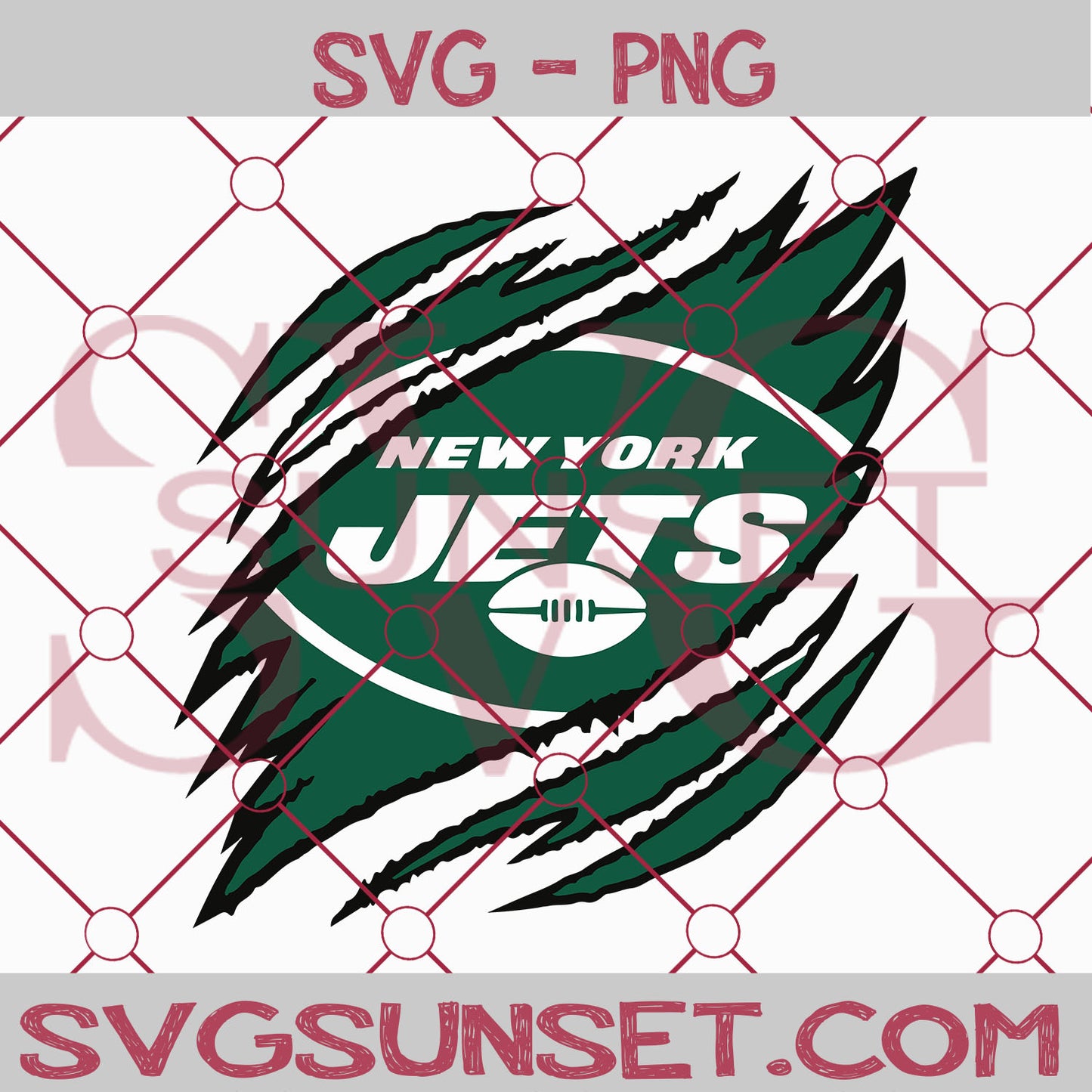 New York Jets Ripped Claw SVG PNG, New York Jets SVG