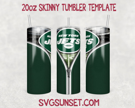 New York Jets Zipper Tumbler Wrap PNG, New York Jets Tumbler Wrap