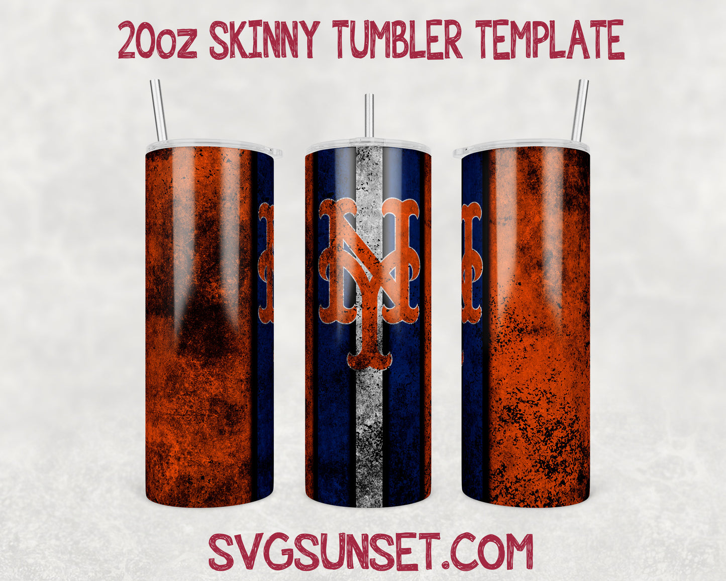 New York Mets Grunge Tumbler Wrap PNG, New York Mets Tumbler Wrap