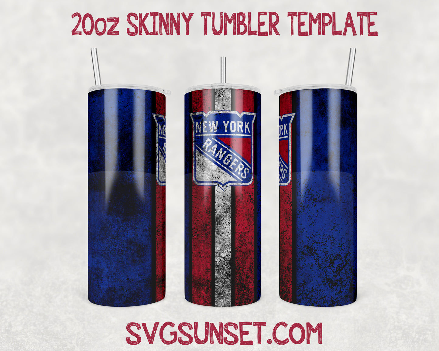 New York Rangers Grunge Tumbler Wrap PNG, New York Rangers Tumbler Wrap