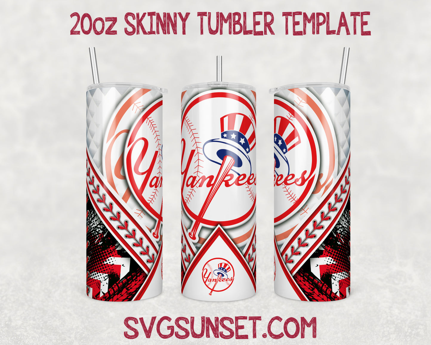 NewYork Yankees 20oz Tumbler Wrap PNG, NewYork Yankees Tumbler Wrap