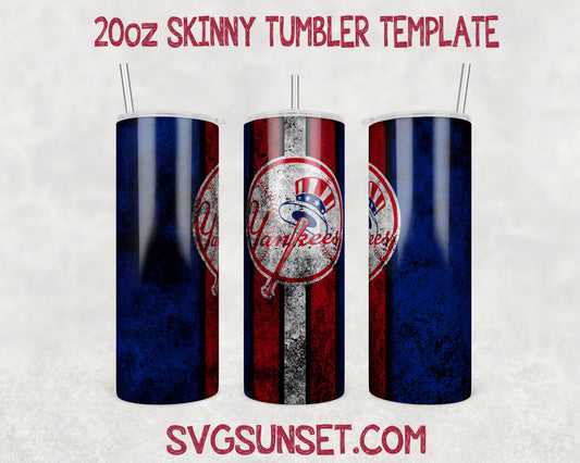 New York Yankees Grunge Tumbler Wrap PNG, New York Yankees Tumbler Wrap