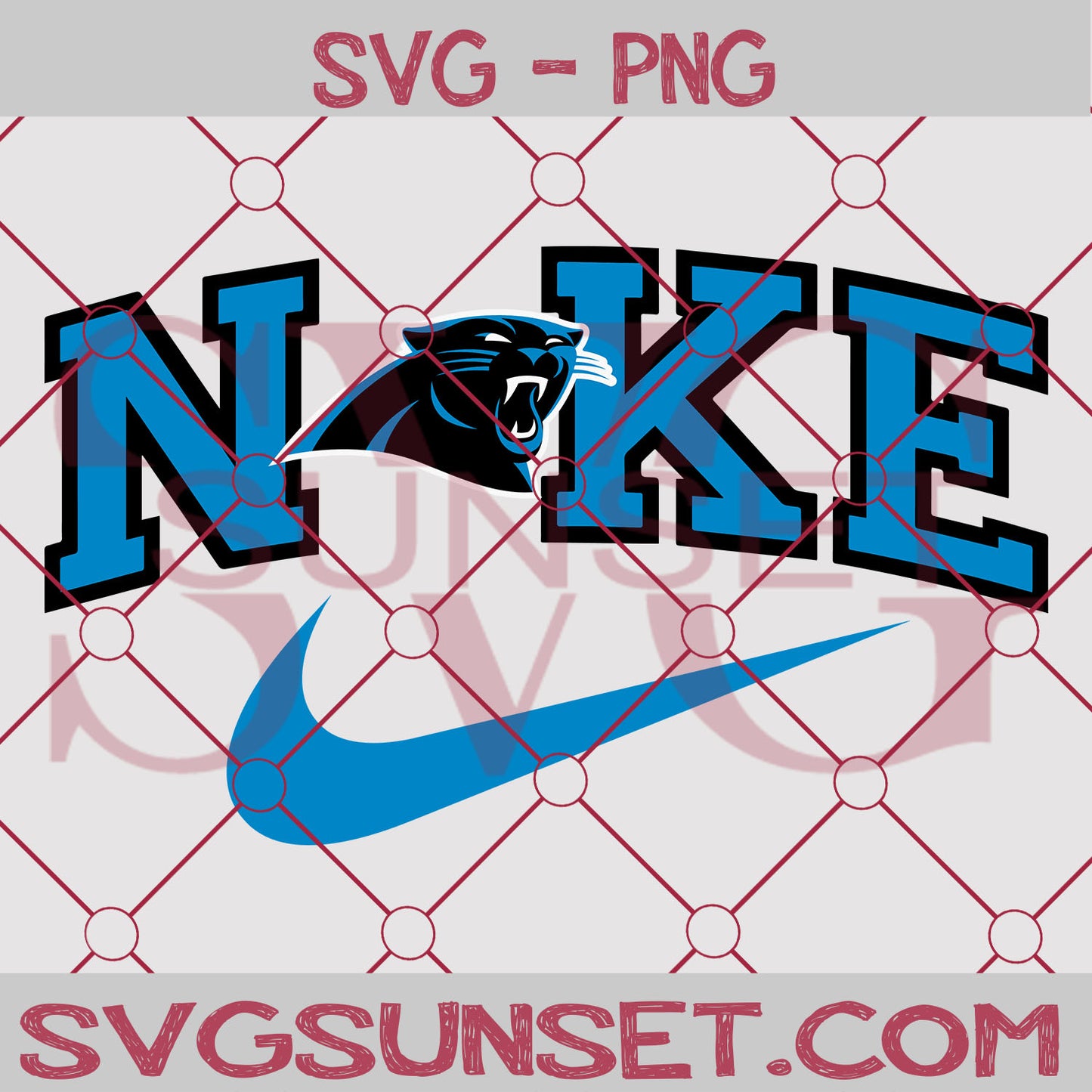 Nike with Carolina Panthers SVG PNG, Carolina Panthers SVG