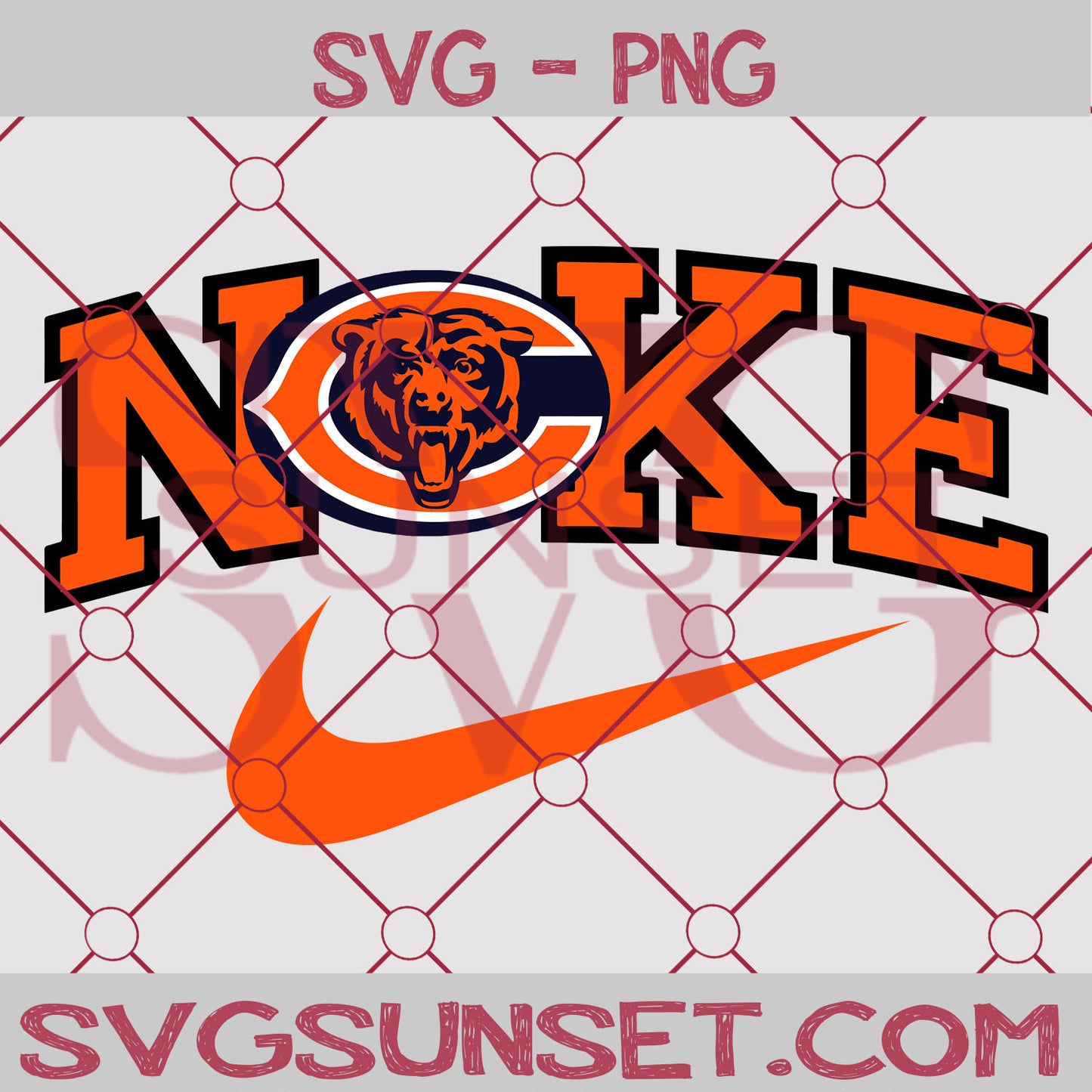 Nike with Chicago Bears SVG PNG, Chicago Bears SVG