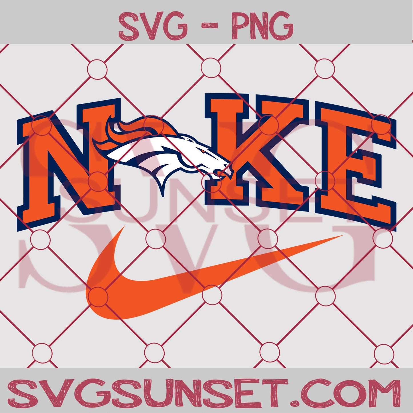 Nike with Denver Broncos SVG PNG, Denver Broncos SVG