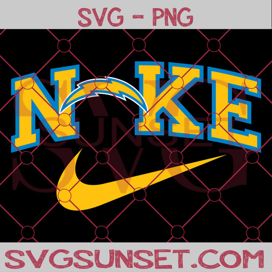 Nike with Los Angeles Chargers SVG PNG, Los Angeles Chargers SVG