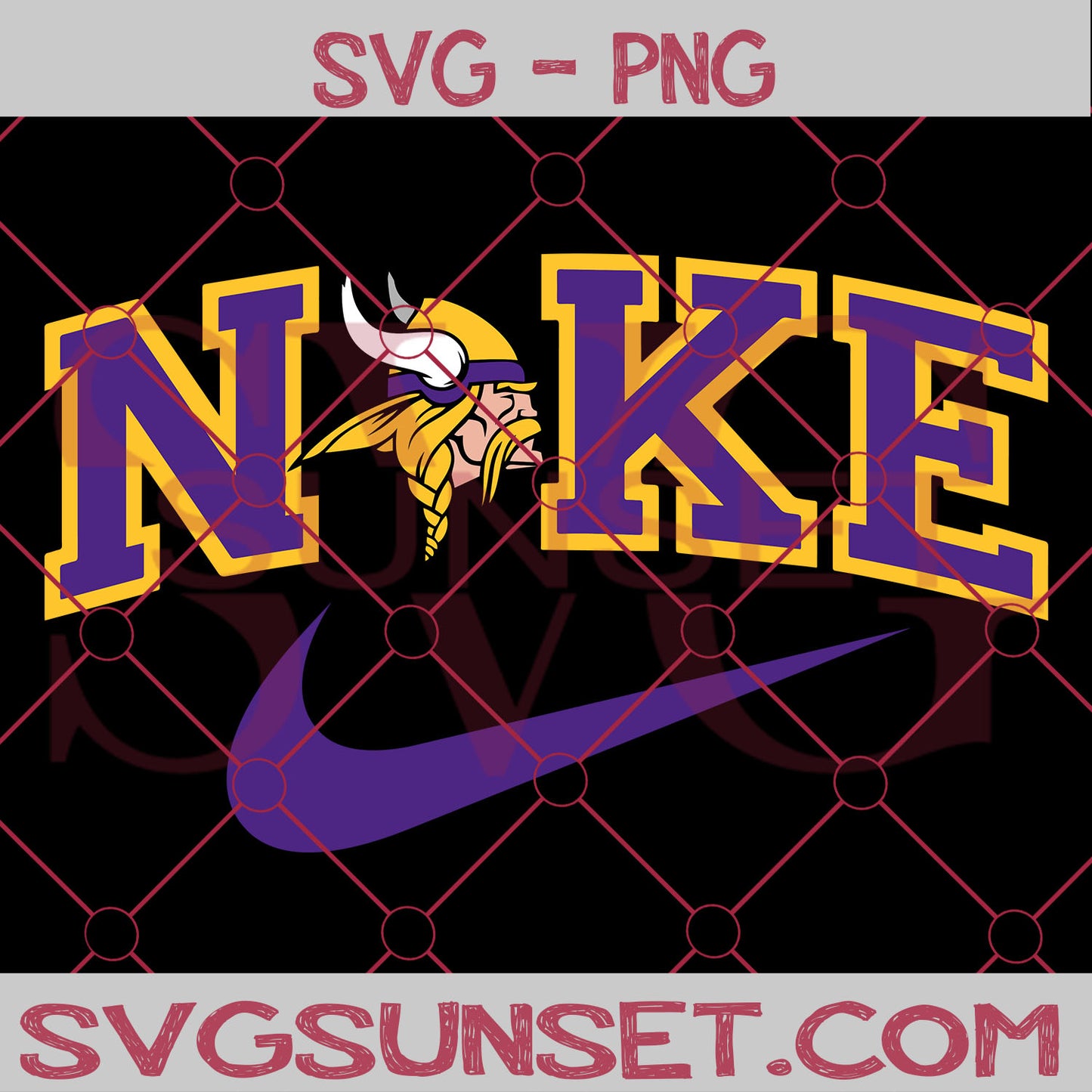 Nike with Minnesota Vikings SVG PNG, Minnesota Vikings SVG