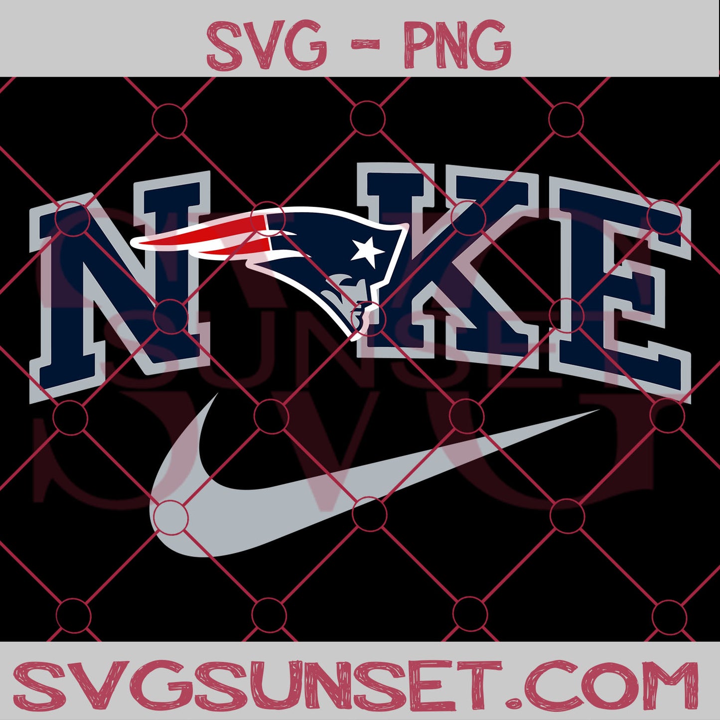 Nike with New England Patriots SVG PNG, New England Patriots SVG