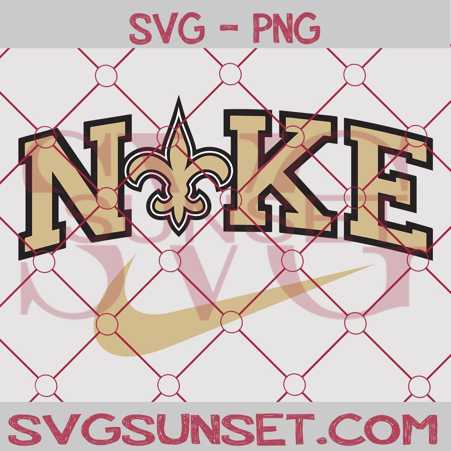 Nike with New Orleans Saints SVG PNG, New Orleans Saints SVG