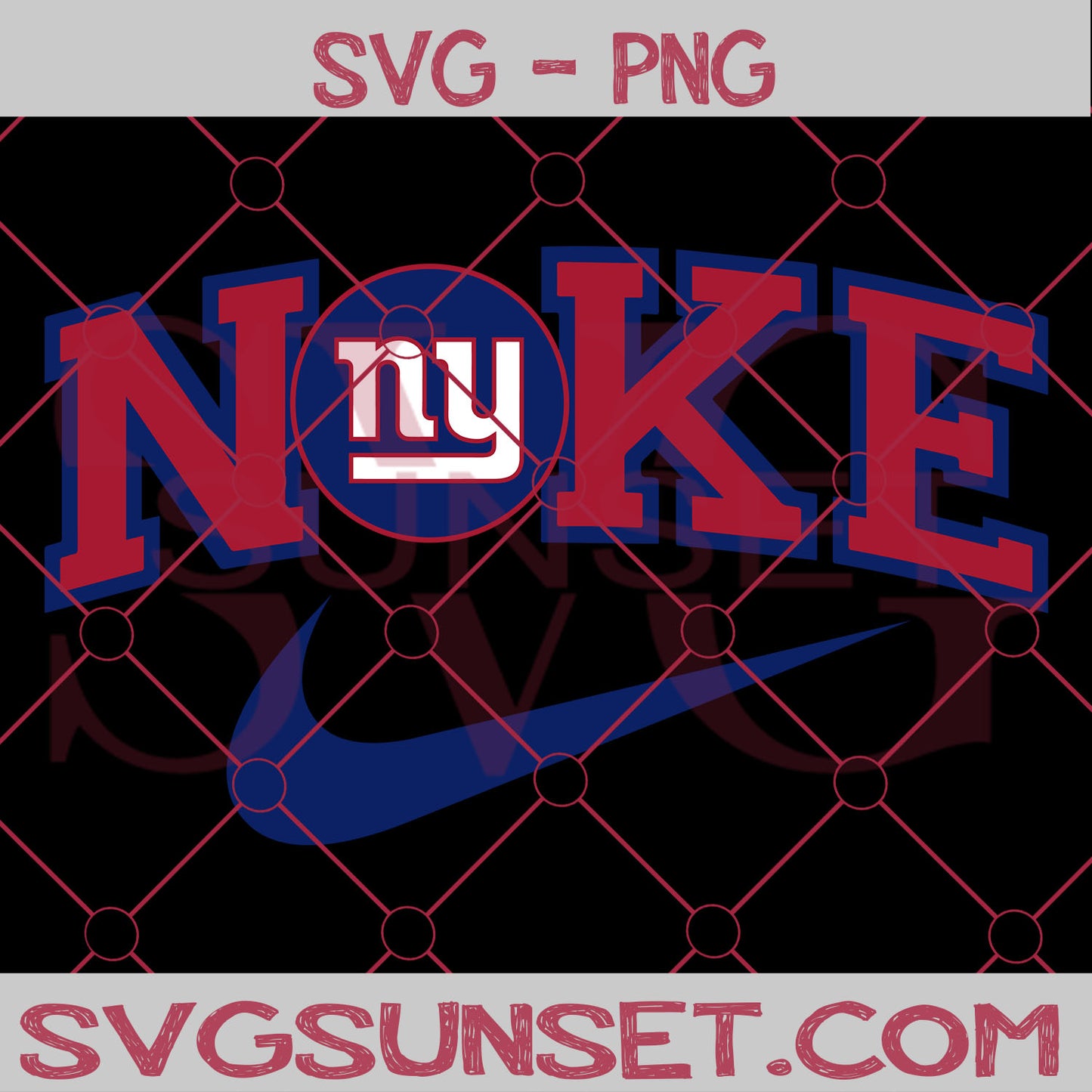 Nike with New York Giants SVG PNG, New York Giants SVG