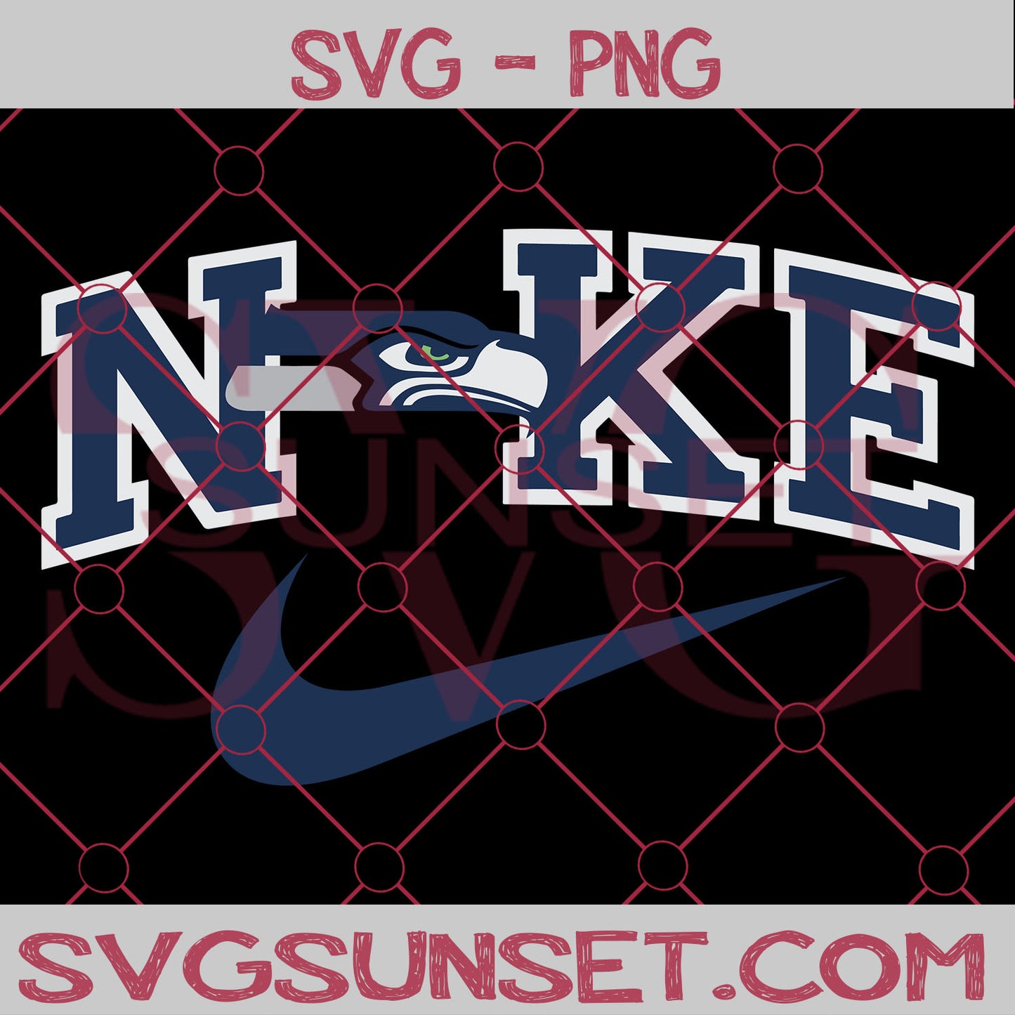 Nike with Seattle Seahawks SVG PNG, Seattle Seahawks SVG