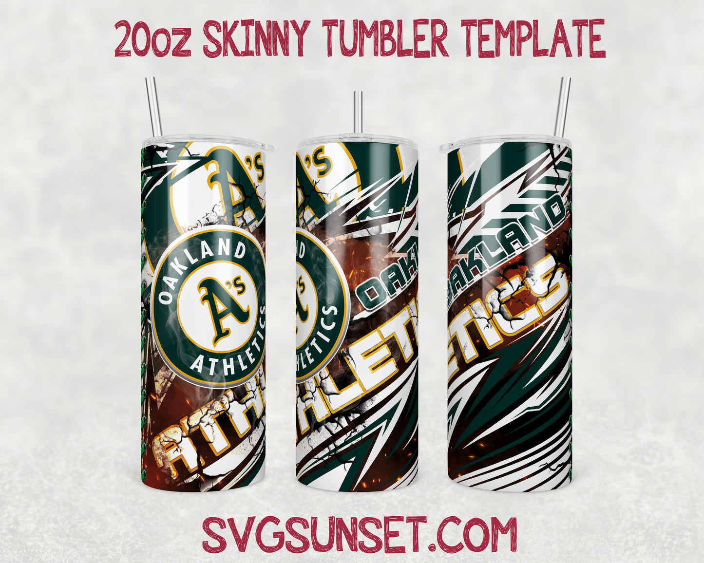 Oakland Athletics Tumbler Wrap PNG, Oakland Athletics Tumbler Wrap