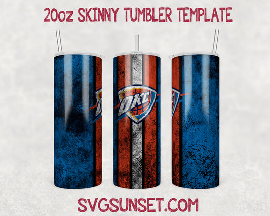 Oklahoma City Thunder Grunge Tumbler Wrap PNG,Oklahoma City Thunder Tumbler Wrap