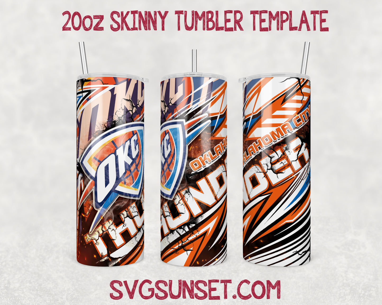 Oklahoma City Thunder Tumbler Wrap PNG, Oklahoma City Thunder Tumbler Wrap