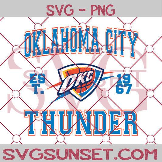 Oklahoma City Thunder est.1967 SVG PNG, Oklahoma City Thunder SVG