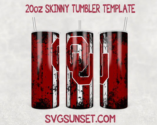 Oklahoma Sooners Grunge Tumbler Wrap PNG, Oklahoma Sooners Tumbler Wrap