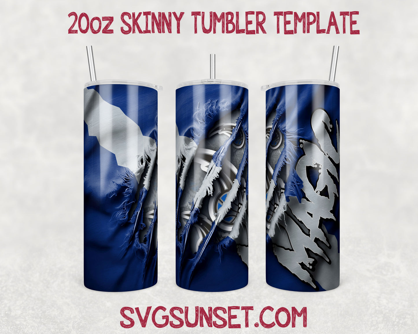 Orlando Magic Fabric Claw Ripped Tumbler Wrap PNG, Orlando Magic Tumbler Wrap