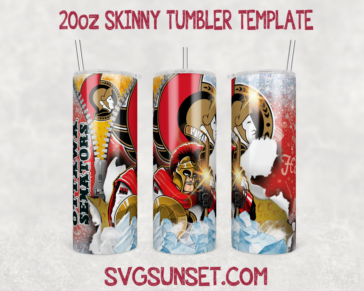 Ottawa Senators Zipper Tumbler Wrap PNG, Ottawa Senators Tumbler Wrap