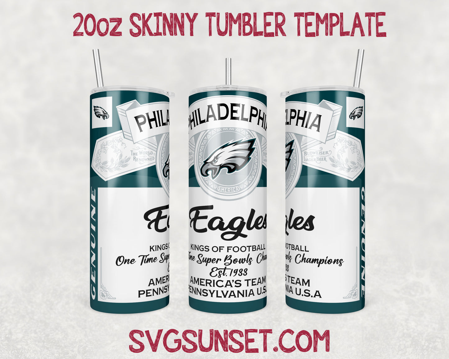 Philadelphia Eagles Budweiser Tumbler Wrap PNG, Philadelphia Eagles Tumbler Wrap