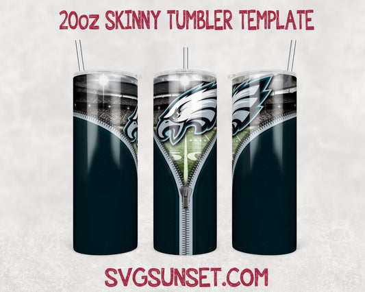 Philadelphia Eagles Zipper Tumbler Wrap PNG, Philadelphia Eagles Tumbler Wrap