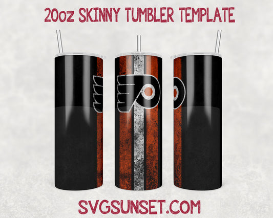 Philadelphia Flyers Grunge Tumbler Wrap PNG, Philadelphia Flyers Tumbler Wrap