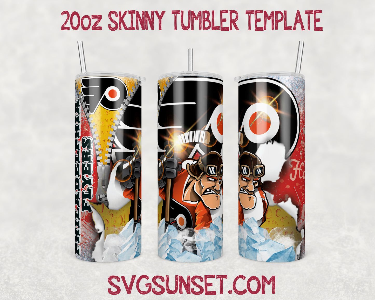 Philadelphia Flyers Zipper Tumbler Wrap PNG, Philadelphia Flyers Tumbler Wrap