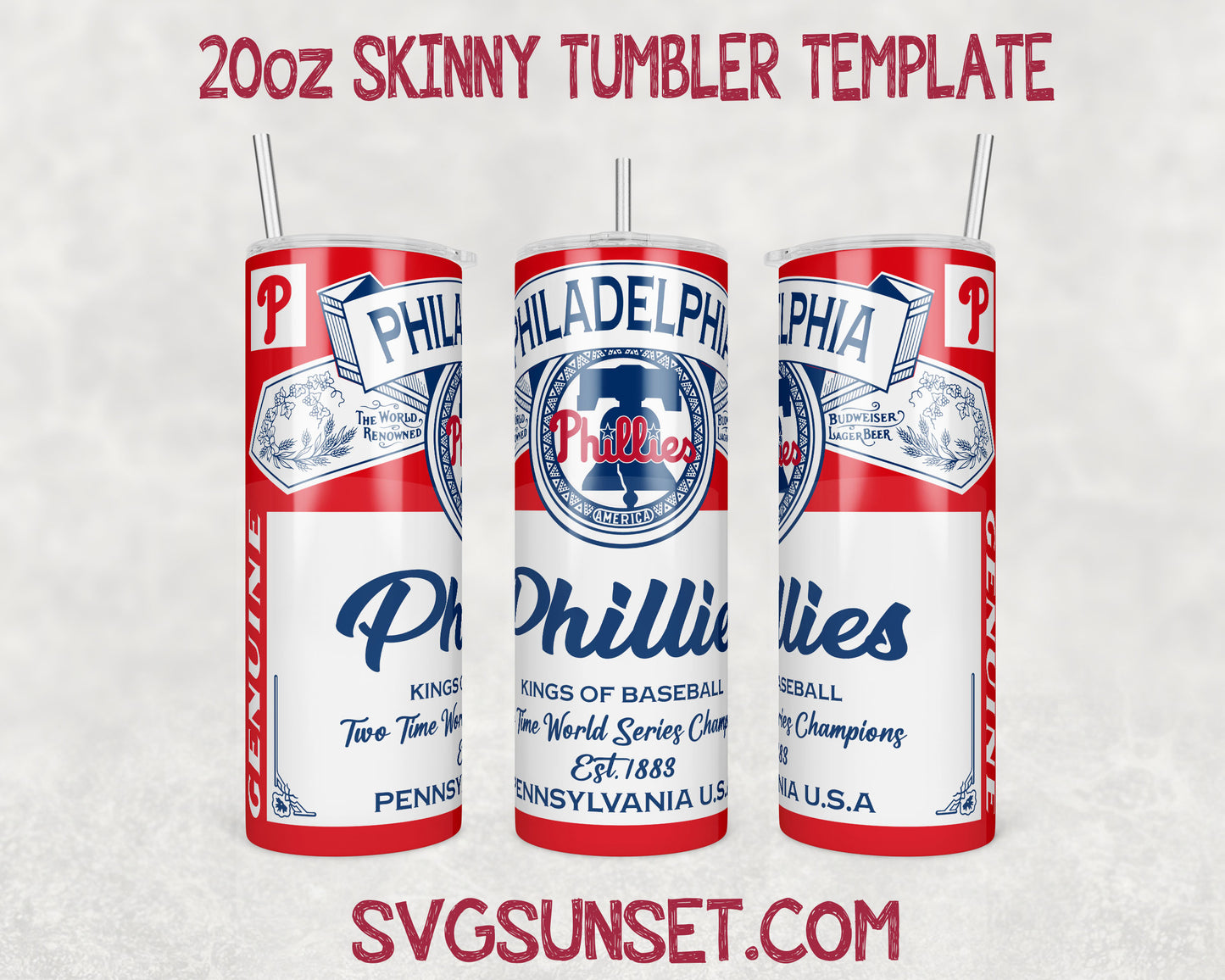 Philadelphia Phillies Budweiser Tumbler Wrap PNG, Philadelphia Phillies Tumbler Wrap