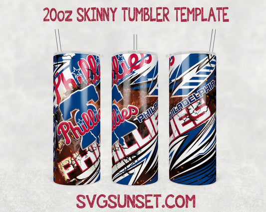 Philadelphia Phillies Tumbler Wrap PNG, Philadelphia Phillies Tumbler Wrap