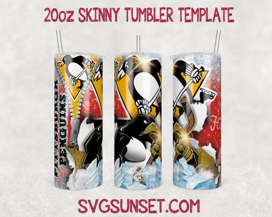 Pittsburgh Penguins Zipper Tumbler Wrap PNG, Pittsburgh Penguins Tumbler Wrap