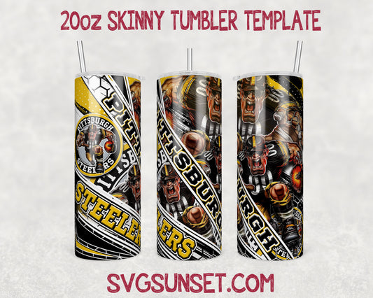 Pittsburgh Steelers Mascot Tumbler Wrap PNG, Pittsburgh Steelers Tumbler Wrap