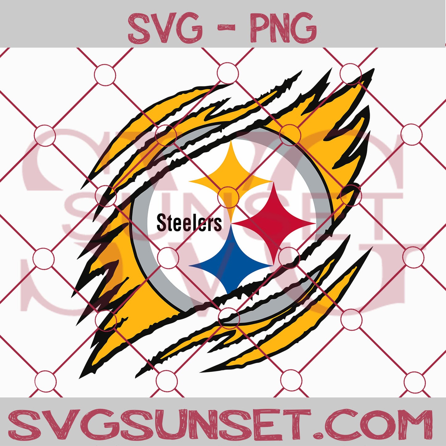 Pittsburgh Steelers Ripped Claw SVG PNG, Pittsburgh Steelers SVG