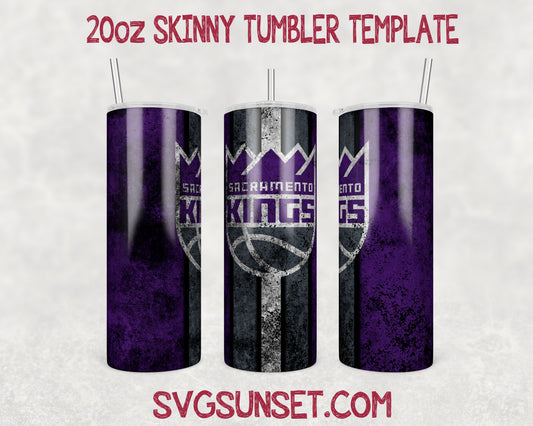 Sacramento Kings Grunge Tumbler Wrap PNG, Sacramento Kings Tumbler Wrap