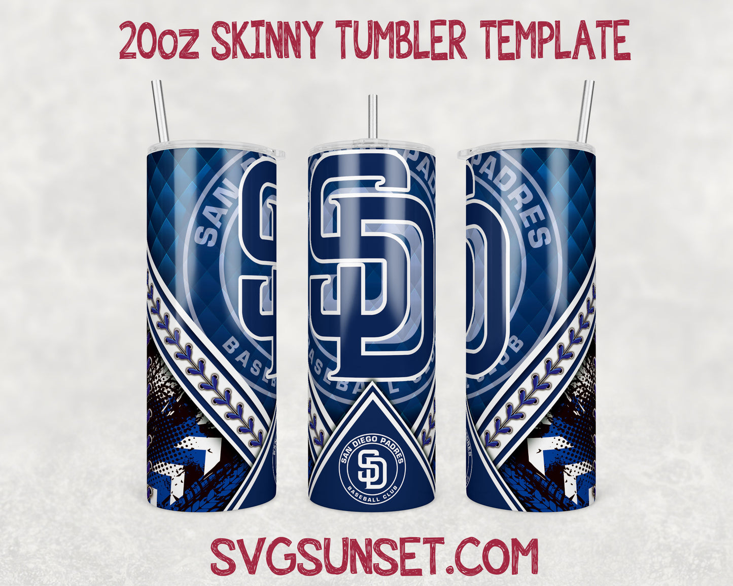 San Diego Padres 20oz Tumbler Wrap PNG, San Diego Padres Tumbler Wrap