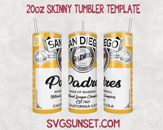 San Diego Padres Budweiser Tumbler Wrap PNG, San Diego Padres Tumbler Wrap