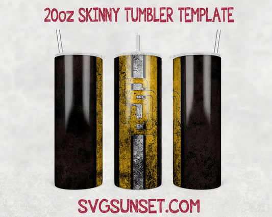 San Diego Padres Grunge Tumbler Wrap PNG, San Diego Padres Tumbler Wrap