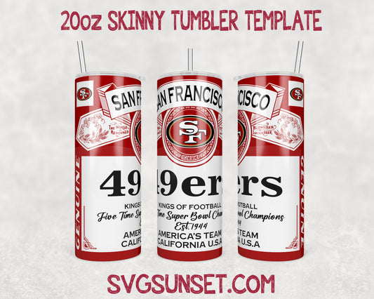 San Francisco 49ers Budweiser Tumbler Wrap PNG, San Francisco 49ers Tumbler Wrap