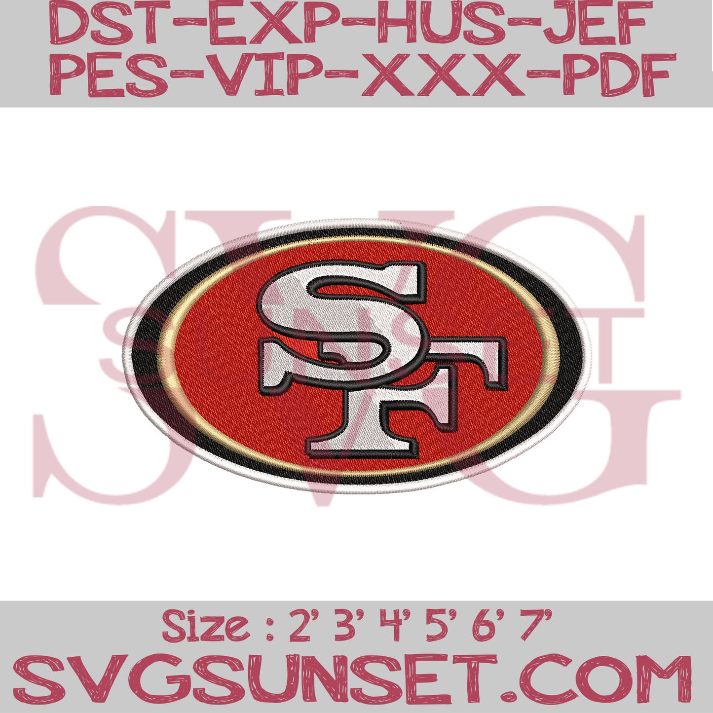 San Francisco 49ers Embroidery Designs, 49ers Embroidery Designs