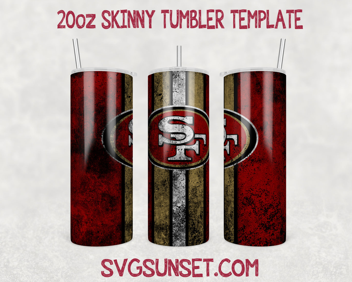 San Francisco 49ers Grunge Tumbler Wrap PNG, San Francisco 49ers Tumbler Wrap