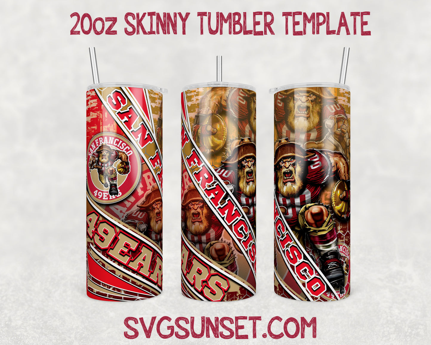 San Francisco 49ers Mascot Tumbler Wrap PNG, San Francisco 49ers Tumbler Wrap