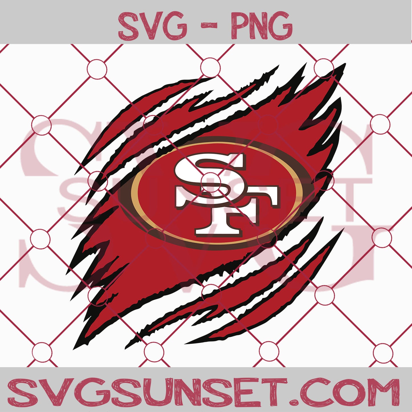 San Francisco 49ers Ripped Claw SVG PNG, San Francisco 49ers SVG