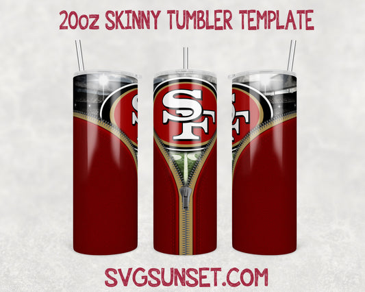 San Francisco 49ers Zipper Tumbler Wrap PNG, San Francisco 49ers Tumbler Wrap