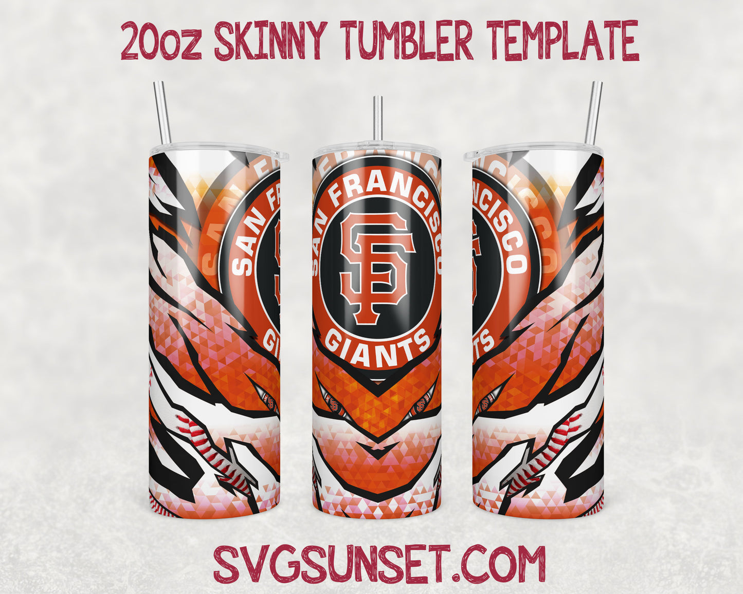 San Francisco Giants Baseball 20oz Tumbler Wrap PNG, San Francisco Giants Tumbler Wrap