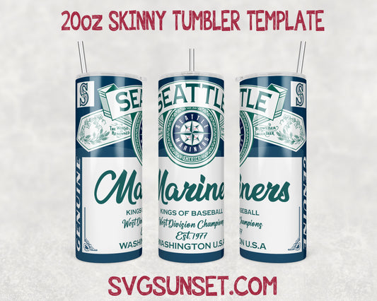 Seattle Mariners Budweiser Tumbler Wrap PNG, Seattle Mariners Tumbler Wrap