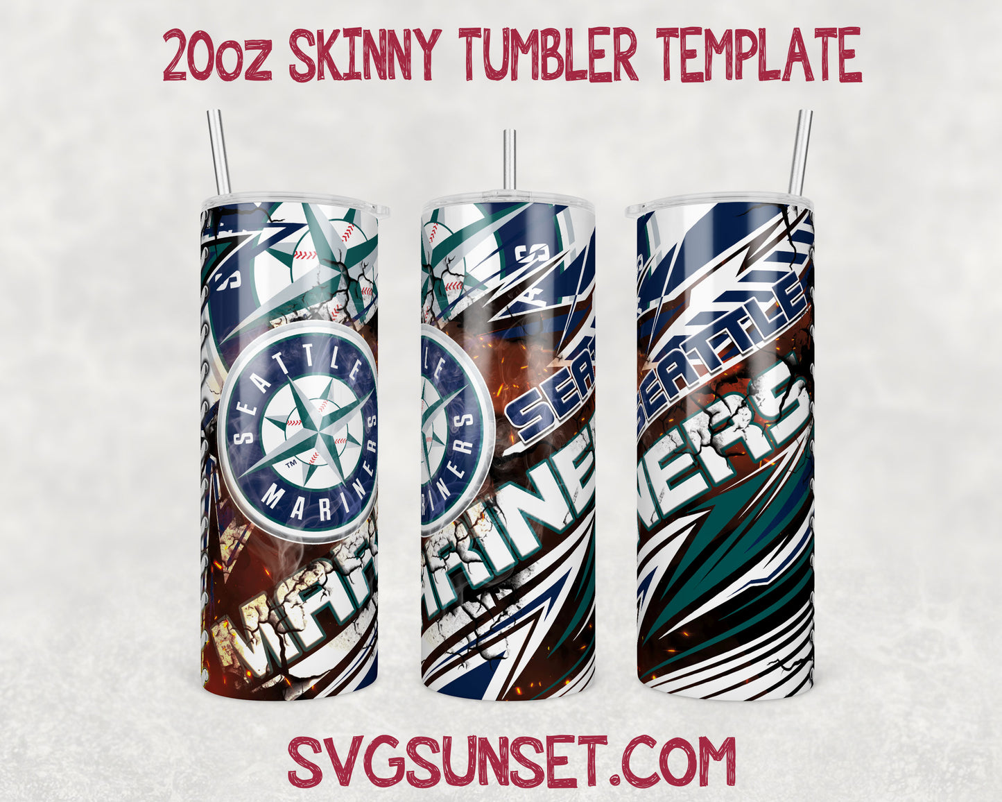 Seattle Mariners Tumbler Wrap PNG, Seattle Mariners Tumbler Wrap