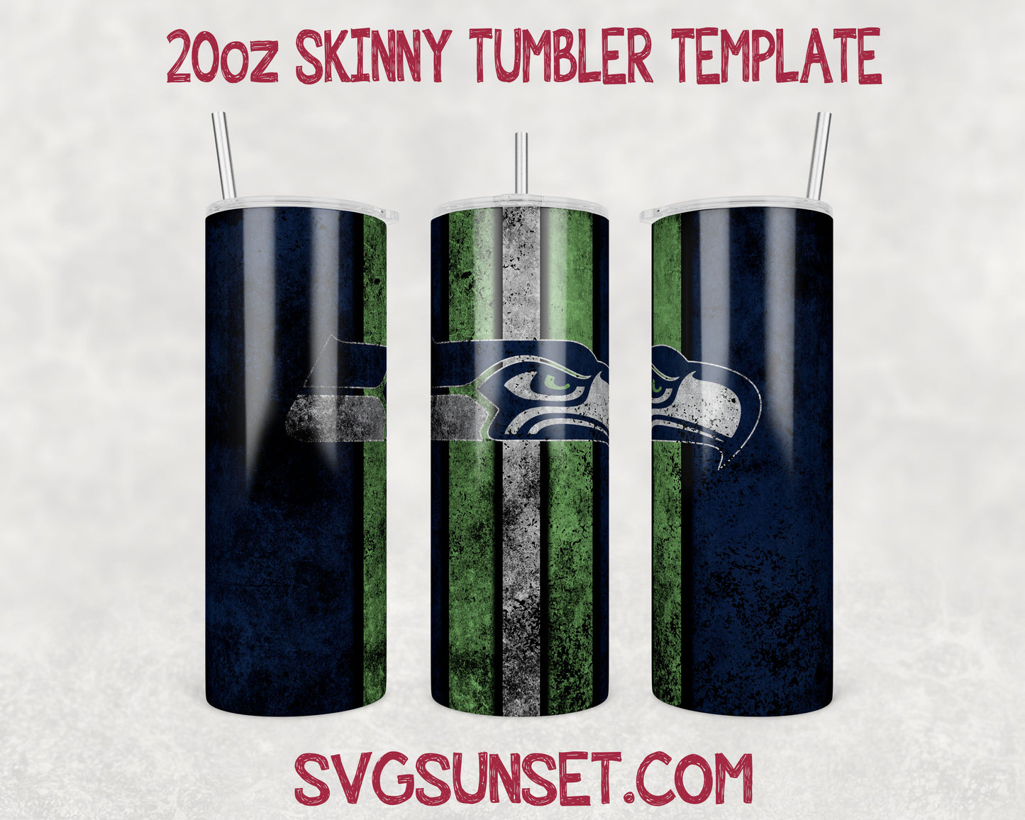 Seattle Seahawks Grunge Tumbler Wrap PNG, Seattle Seahawks Tumbler Wrap