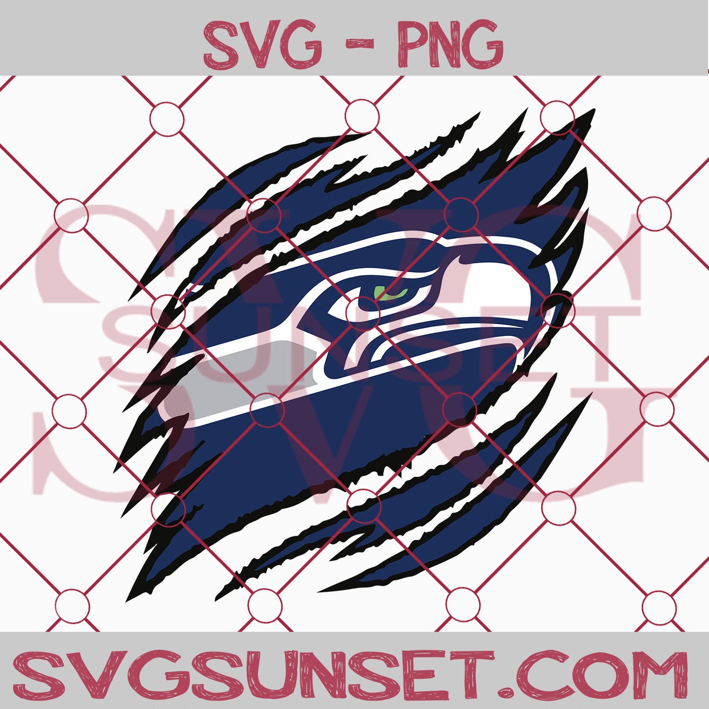 Seattle Seahawks Ripped Claw SVG PNG, Seattle Seahawks SVG