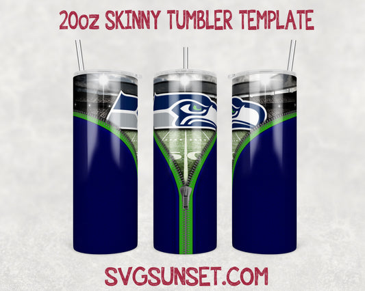 Seattle Seahawks Zipper Tumbler Wrap PNG, Seattle Seahawks Tumbler Wrap