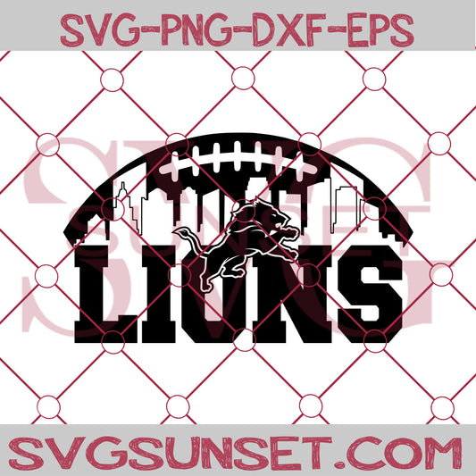 Skyline Detroit Lions SVG PNG, Detroit Lions SVG